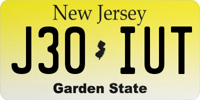 NJ license plate J30IUT