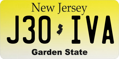 NJ license plate J30IVA