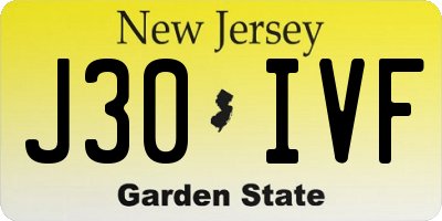NJ license plate J30IVF