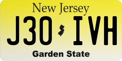 NJ license plate J30IVH
