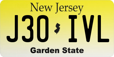 NJ license plate J30IVL