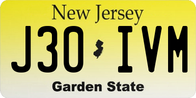 NJ license plate J30IVM