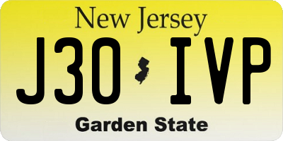 NJ license plate J30IVP