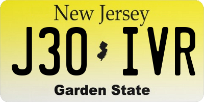 NJ license plate J30IVR