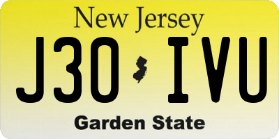 NJ license plate J30IVU