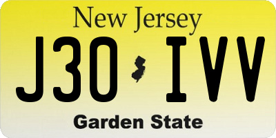 NJ license plate J30IVV