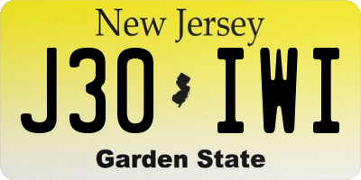 NJ license plate J30IWI