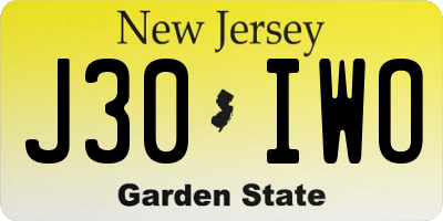 NJ license plate J30IWO