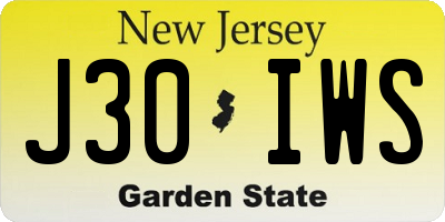NJ license plate J30IWS