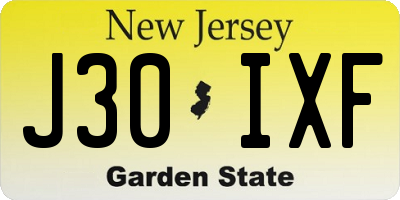 NJ license plate J30IXF