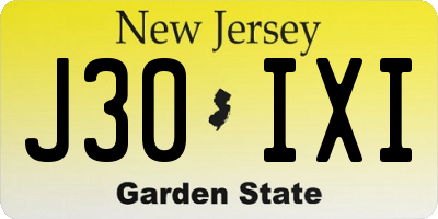 NJ license plate J30IXI