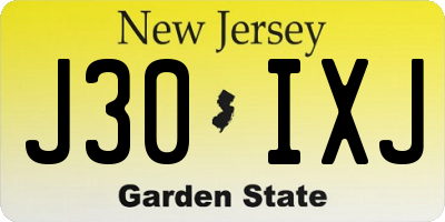 NJ license plate J30IXJ