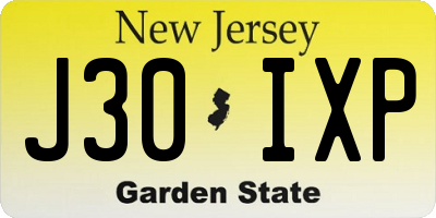 NJ license plate J30IXP