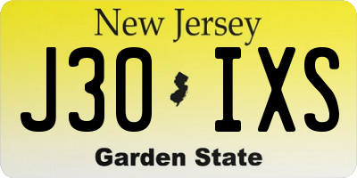 NJ license plate J30IXS