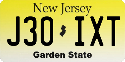 NJ license plate J30IXT