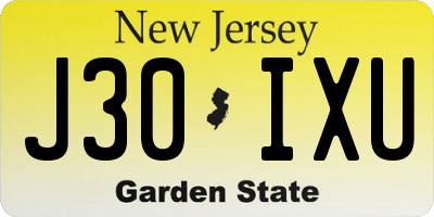 NJ license plate J30IXU
