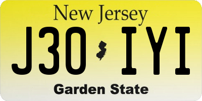 NJ license plate J30IYI