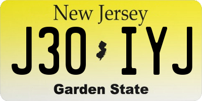 NJ license plate J30IYJ