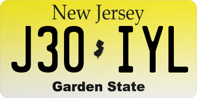 NJ license plate J30IYL