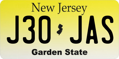 NJ license plate J30JAS