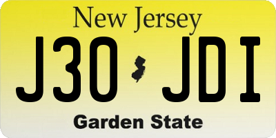 NJ license plate J30JDI