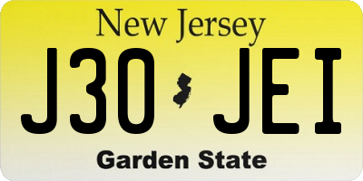 NJ license plate J30JEI