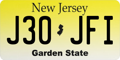 NJ license plate J30JFI