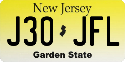 NJ license plate J30JFL