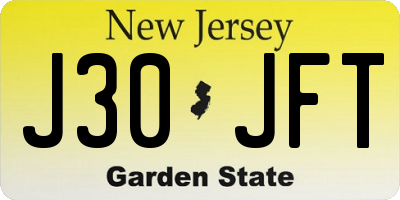 NJ license plate J30JFT