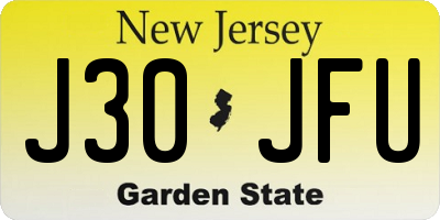 NJ license plate J30JFU