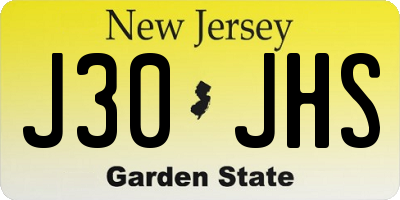 NJ license plate J30JHS