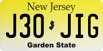 NJ license plate J30JIG