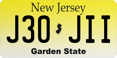 NJ license plate J30JII