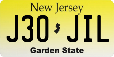 NJ license plate J30JIL