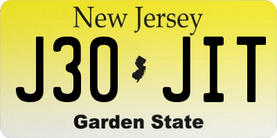 NJ license plate J30JIT