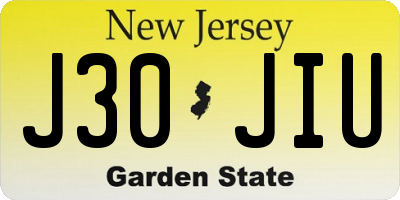 NJ license plate J30JIU