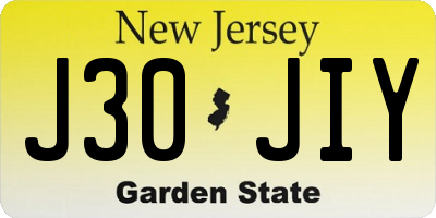 NJ license plate J30JIY