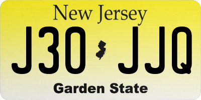 NJ license plate J30JJQ