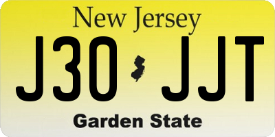 NJ license plate J30JJT