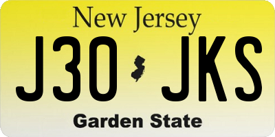 NJ license plate J30JKS