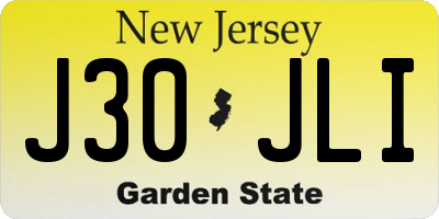 NJ license plate J30JLI