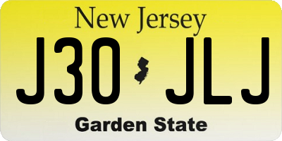 NJ license plate J30JLJ