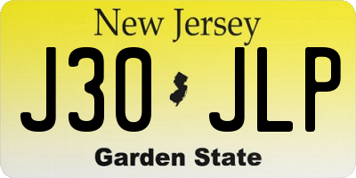 NJ license plate J30JLP