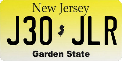 NJ license plate J30JLR