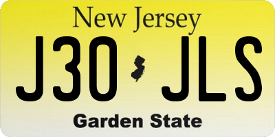 NJ license plate J30JLS