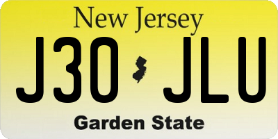 NJ license plate J30JLU