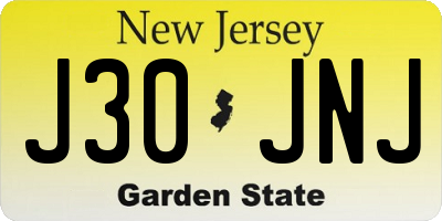 NJ license plate J30JNJ
