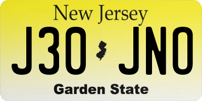 NJ license plate J30JNO