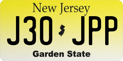 NJ license plate J30JPP