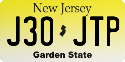 NJ license plate J30JTP